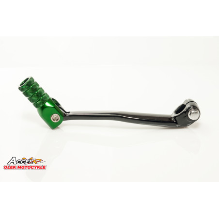 ACCEL DŹWIGNIA ZMIANY BIEGÓW KAWASAKI KXF 450 '09-'16 ALUMINIOWA KOLOR CZARNY, KOŃCÓWKA ZIELONA