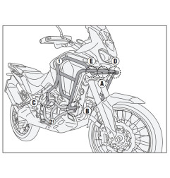 KAPPA GMOLE OSŁONY SILNIKA GÓRNE HONDA CRF 1100 L AFRICA TWIN ADVENTURE SPORTS '24-'25 CZARNE