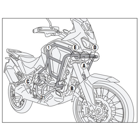 KAPPA GMOLE OSŁONY SILNIKA GÓRNE HONDA CRF 1100 L AFRICA TWIN ADVENTURE SPORTS '24-'25 CZARNE