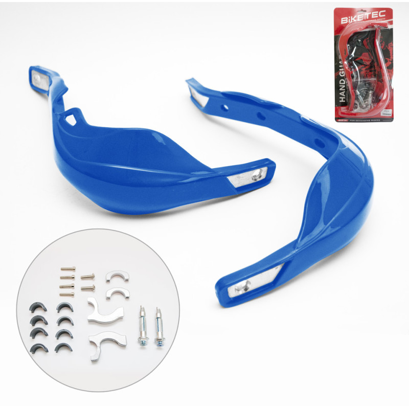BIKETEC PARTS OSŁONY RĄK (HANDBARY) ALU KOLOR NIEBIESKI (Z MOCOWANIAMI 22MM I 28MM)