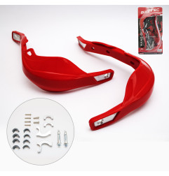 BIKETEC PARTS OSŁONY RĄK (HANDBARY) ALU KOLOR CZERWONY (Z MOCOWANIAMI 22MM I 28MM)