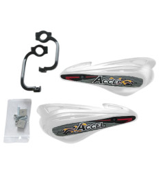 ACCEL OSŁONY RĄK (HANDBARY) Z MOCOWANIEM ALUMINIOWYM MX (22+28MM) (ALU-CZARNY, PLASTIK-BIAŁY)