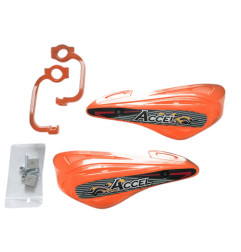 ACCEL OSŁONY RĄK (HANDBARY) Z MOCOWANIEM ALUMINIOWYM MX (22+28MM) (ALU-POMARAŃCZOWY, PLASTIK-POMARAŃCZOWY) - PROMOCJA