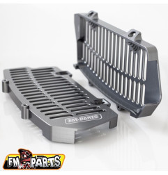 FM-PARTS OSŁONY CHŁODNICY (KRATKI) ALUMINIUM KTM/HUSQVARNA '20-23' KOLOR SREBRNY (GUN METAL)