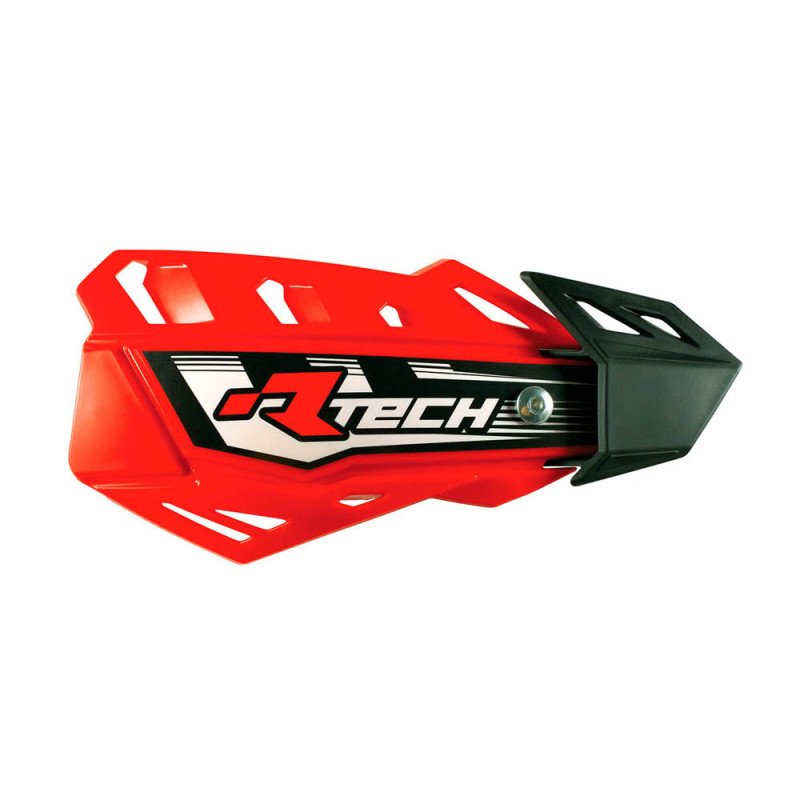 RACETECH (RTECH) OSŁONY RĄK (HANDBARY) FLX CROSS/ENDURO KOLOR CZERWONY (Z 2 RODZAJAMI MOCOWAŃ DO KIEROWNICY ORAZ MANETEK)