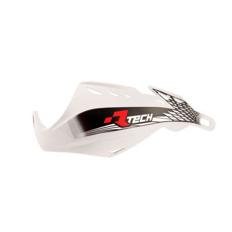 RACETECH (RTECH) OSŁONY RĄK (HANDBARY) GLADIATOR EASY KOLOR BIAŁY (Z MOCOWANIAMI NA KIEROWNICĘ 22,2MM I 28,6MM)