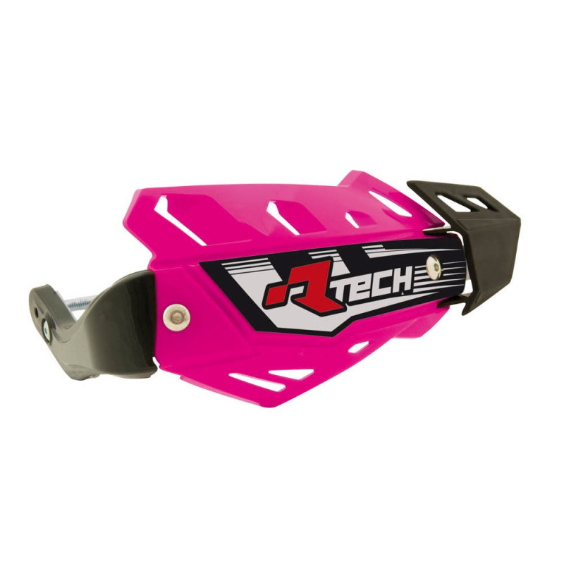 RACETECH (RTECH) OSŁONY RĄK (HANDBARY) FLX ATV/QUAD KOLOR RÓŻOWY NEON (Z 3 RODZAJAMI MOCOWAŃ DO KIEROWNICY)