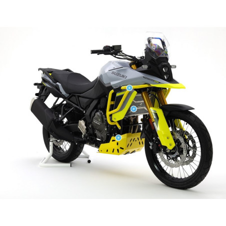 CROSSPRO PROMOCJA GMOLE OSŁONY SILNIKA ALUMINIOWE SUZUKI V-STROM 800 / 800 DE '23-'24 KOLOR CZARNY TEKSTUROWANY