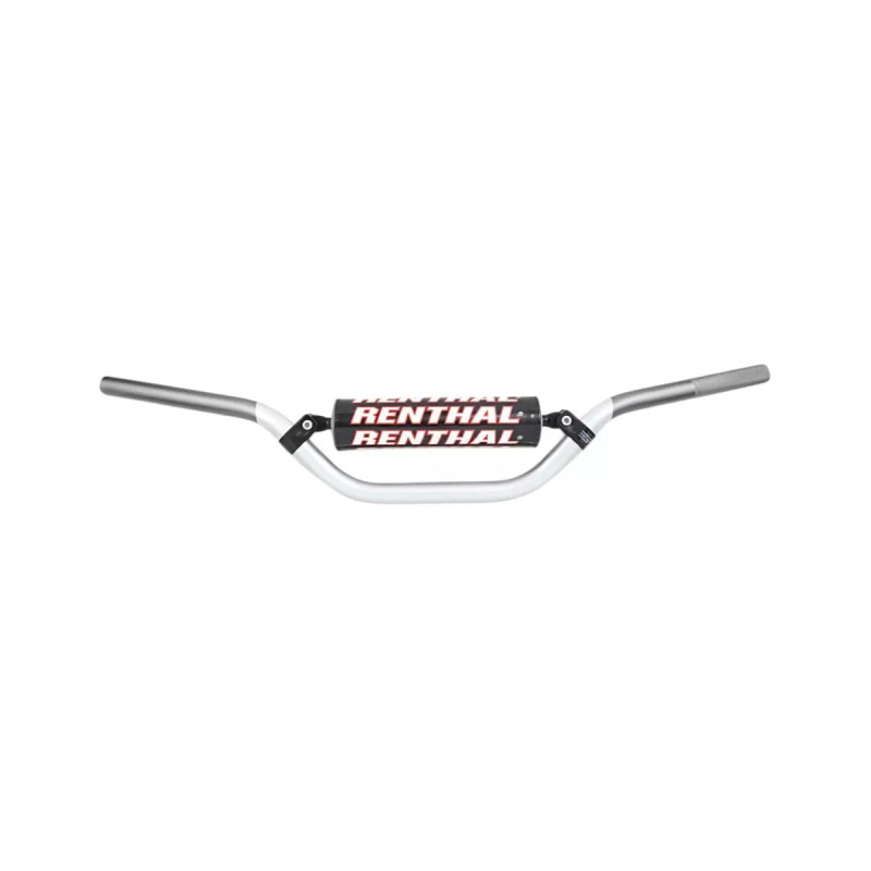RENTHAL KIEROWNICA 7/8 CALA (22MM) MX MINI HANDLEBAR SILVER/GREY KAWASAKI KX 65 02-16 PADDED KOLOR SREBRNY/SZARY Z GĄBKA