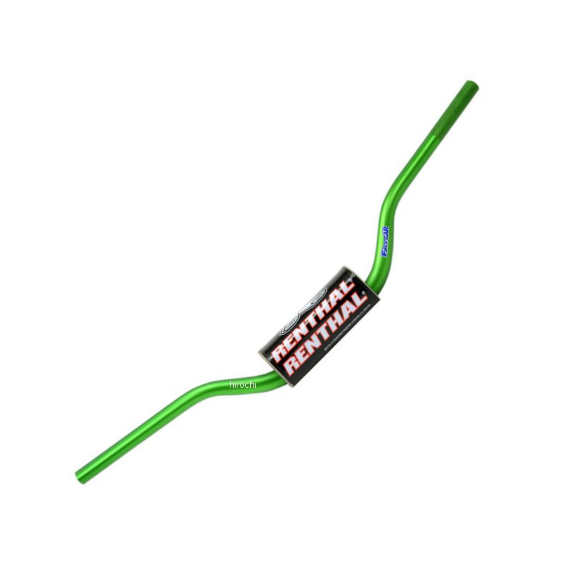 RENTHAL KIEROWNICA 1,1/8 CALA (28,6MM) MX FATBAR HANDLEBAR GREEN HONDA CR/CRF, KAWASAKI KX/KXF KOLOR ZIELONY Z GĄBKĄ