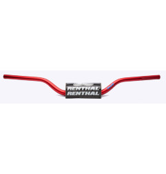 RENTHAL KIEROWNICA 1,1/8 CALA (28,6MM) MX FATBAR HANDLEBAR RED CR HIGH/RICKY JOHNSON KOLOR CZERWONY Z GĄBKĄ