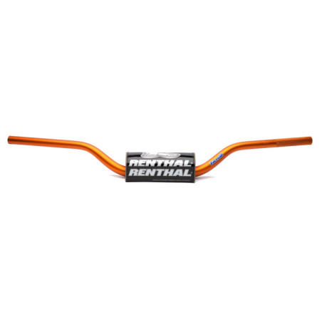 RENTHAL KIEROWNICA 1,1/8 CALA (28,6MM) MX FATBAR HANDLEBAR RC WYSOKA HIGH ORANGE KOLOR POMARAŃCZOWY Z GĄBKĄ