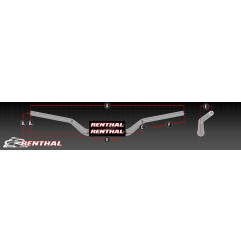 RENTHAL KIEROWNICA 1,1/8 CALA (28,6MM) MX FATBAR HANDLEBAR GREY RC MINI/85CC KOLOR SZARY Z GĄBKĄ