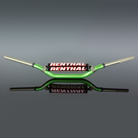 RENTHAL KIEROWNICA 1,1/8 CALA (28,6MM) MX TWINWALL 996 HANDLEBAR GREEN VILLOPOTO / STEWART PADDED KOLOR ZIELONY Z GĄBKĄ