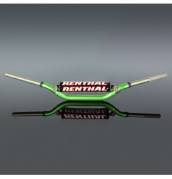 RENTHAL KIEROWNICA 1,1/8 CALA (28,6MM) MX TWINWALL 997 HANDLEBAR GREEN CR/CRF 04-13 KX/KXF 06-13 PADDED KOLOR ZIELONY Z GĄBKĄ