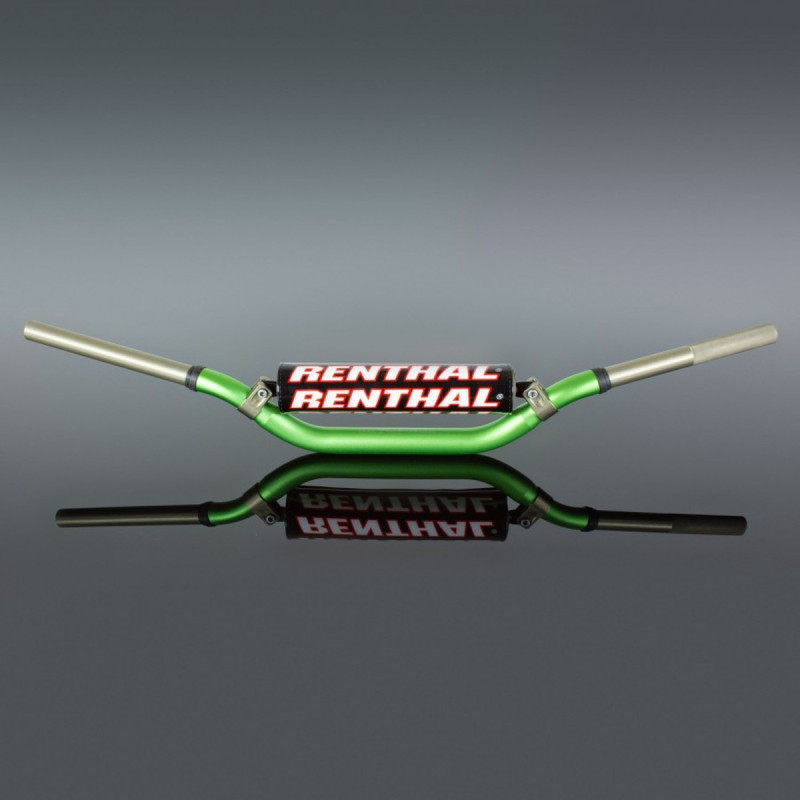 RENTHAL KIEROWNICA 1,1/8 CALA (28,6MM) MX TWINWALL 997 HANDLEBAR GREEN CR/CRF 04-13 KX/KXF 06-13 PADDED KOLOR ZIELONY Z GĄBKĄ