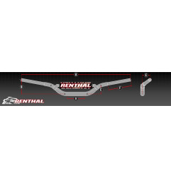 RENTHAL KIEROWNICA (36MM) MX FATBAR 36 HANDLEBAR BLACK VILLOPOTO / STEWART PADDED KOLOR CZARNY Z GĄBKĄ