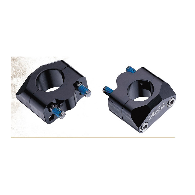 ACCEL MOCOWANIE/PODWYŻKI KIEROWNICY (DÓŁ-22,2/GÓRA-28,6MM) WYS. 20MM KOLOR CZARNY (BM-01BK22/28)