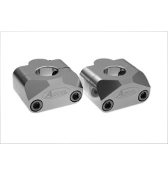 ACCEL MOCOWANIE/PODWYŻKI KIEROWNICY (DÓŁ-22,2/GÓRA-22,2MM) WYS. 20MM KOLOR SREBRNY (BM-01SV22/22)