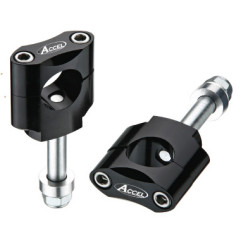 ACCEL MOCOWANIE/PODWYŻKI KIEROWNICY (22,2MM) WYS. 34,7MM ZE ŚRUBĄ M12 KOLOR CZARNY (BM-07BK22)