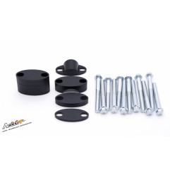 ACCEL MOCOWANIE/PODWYŻKI KIEROWNICY (DÓŁ-28,6/GÓRA-28,6MM) (PLASTERKI 18+5+10+6=39MM) KOLOR CZARNY (BMA-01BK)