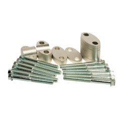 ACCEL MOCOWANIE/PODWYŻKI KIEROWNICY (DÓŁ-22,2/GÓRA-22,2MM) (PLASTERKI 18+5+10+6=39MM) KOLOR SREBRNY (BMA-02SV)